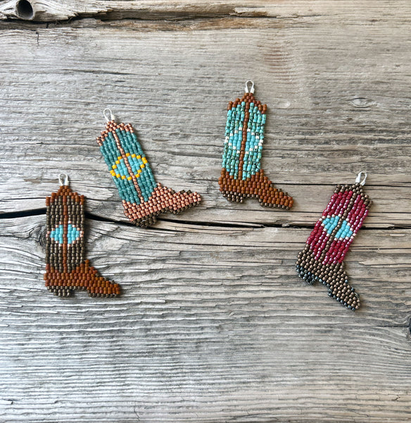 Cowgirl Boot Beaded Earrings